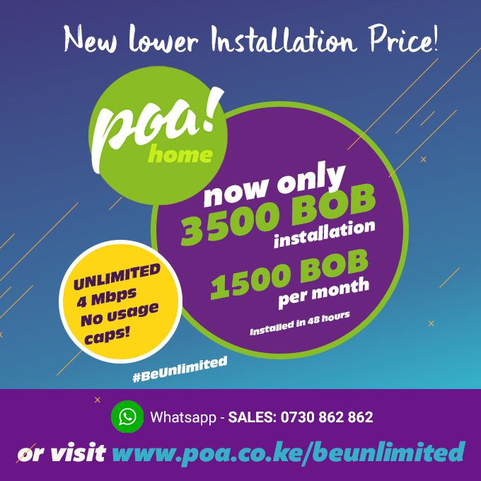 poa_internet's tweet photo. We're over the moon to announce that poa! home is now only 3500 BOB install, and then an affordable 1500 BOB p/m for UNLIMITED internet access. Stream all day with NO usage caps! 

Visit https://t.co/ElOak0SWcN to sign up! https://t.co/klCmQPimxt