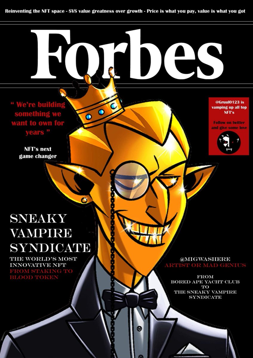 Gruul0123's tweet photo. @SVSNFT WE MADE IT TO FORBES MAGAZINE !! 🚀🚀 🧛‍♂️🦇🚀🚀
@notthetechguy @purchasable @boosts @Upulag https://t.co/1d3FpJwrfc