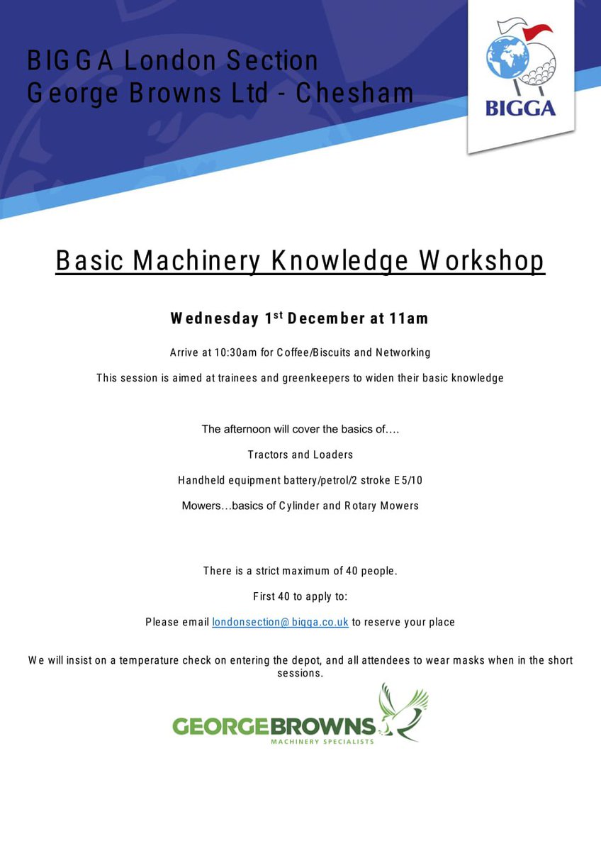 Wes Lenihan (@wesleni87) on Twitter photo Great training opportunity and a chance for a catch up for the assistant Greenkeeper’s. <a href="/biggalondoners/">BIGGA London Section</a> Great training opportunity and a chance for a catch up for the assistant Greenkeeper’s. <a href="/biggalondoners/">BIGGA London Section</a>