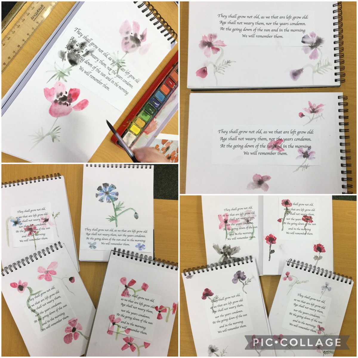 Remembrance Art part 3: combining watercolour poppies with a verse from For The Fallen (Robert Lawrence Binyon) #4HG 🎨