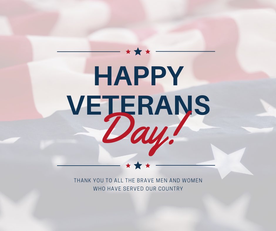 Today we honor the brave men and women who have served to protect our country. Thank you for your selfless dedication and years of service—Happy #VeteransDay