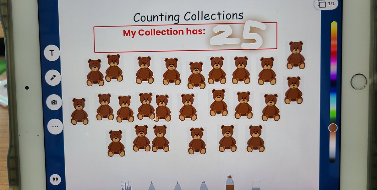 Anumnum89's tweet photo. My students love using @Seesaw as an extension activity with #countingcollections for #cgimath @UCLAMathProject #cuiedtech https://t.co/urYkue8Y1E