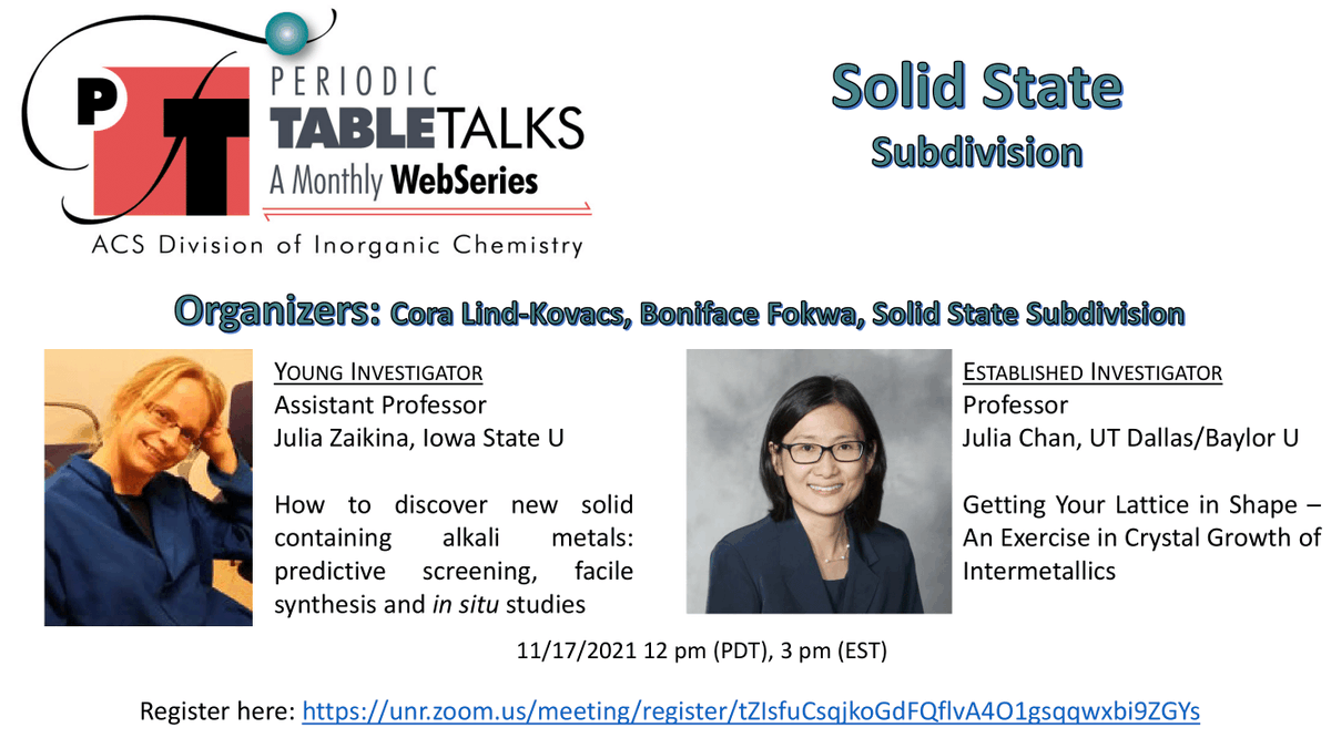 Interested in learning some tricks in solid state synthesis? Be a part of exciting periodic table talks!
Register here: unr.zoom.us/meeting/regist…