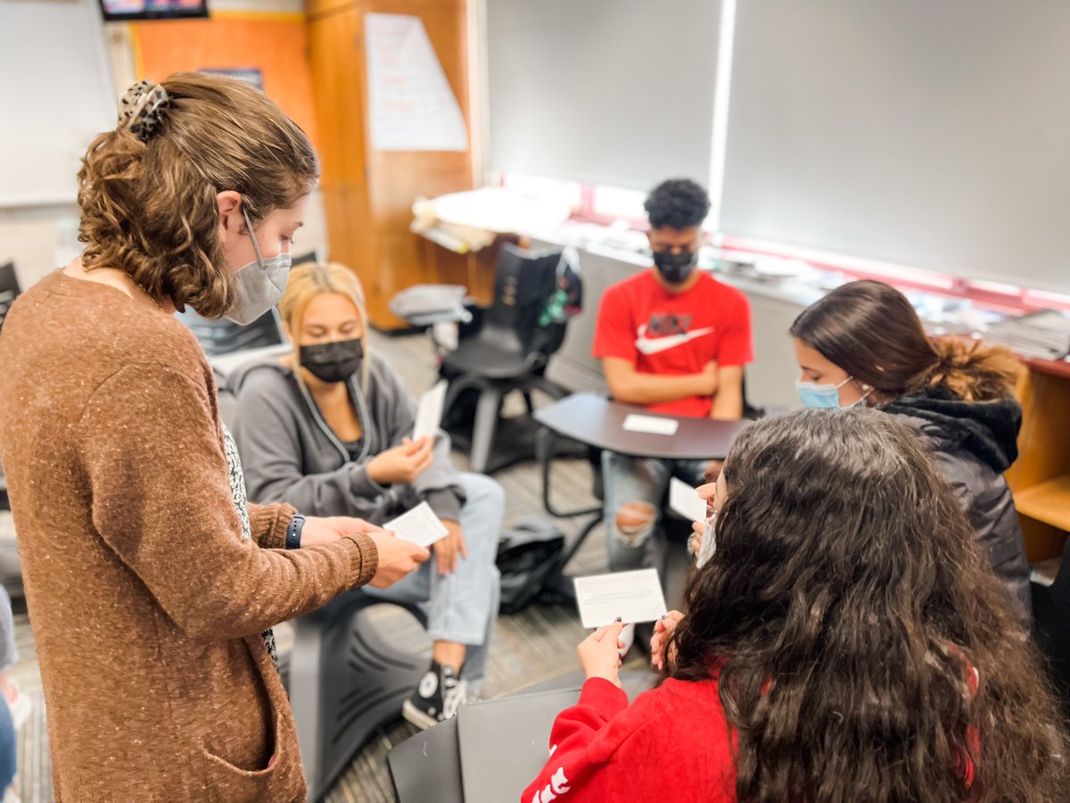fhsvoice's tweet photo. There was a Block Party in American Studies today! Using thought-provoking quotes, students engaged in discussion about topics in our newest unit. https://t.co/Vuhci50aNx
