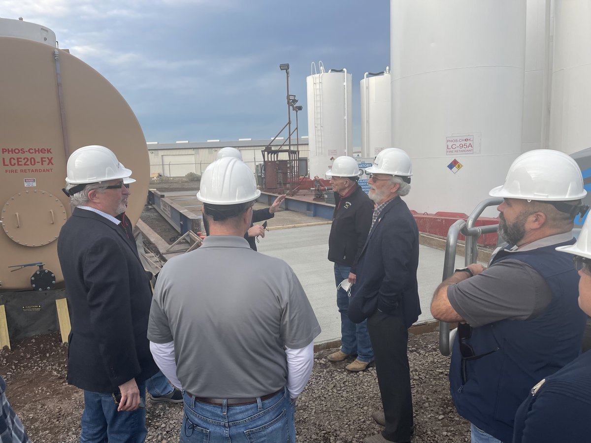 RepNewhouse's tweet photo. Thank you to @PerimeterSolut1 for showing us around your facility in Pasco! It was fascinating to see some of the innovative research and development on fire retardants you are conducting—these technologies are vital to protecting our communities throughout the fire season. https://t.co/B28EbttpQJ