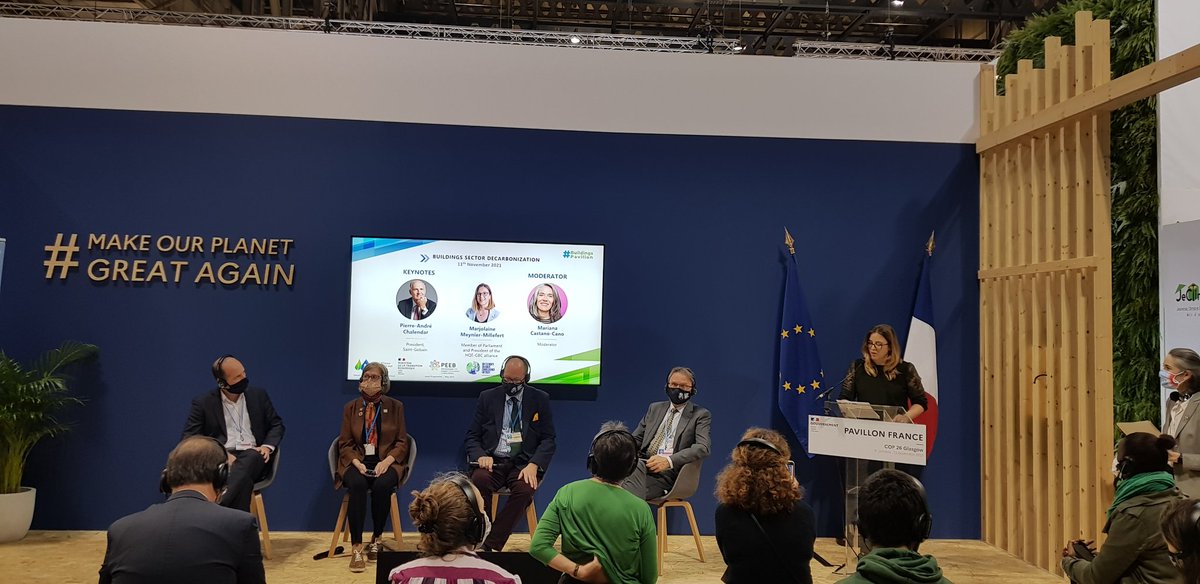 Privilege to speak alongside such inspiring leaders as @M_MeynierM at the #BuildingsPavilion this lunchtime. My thanks to @regis_jr_meyer and @Join_GlobalABC. Highlighted @FIDIC #ClimateCharter for the 1 million+ professional engineers #FIDIC represents: climatechangecharter.world/charter/