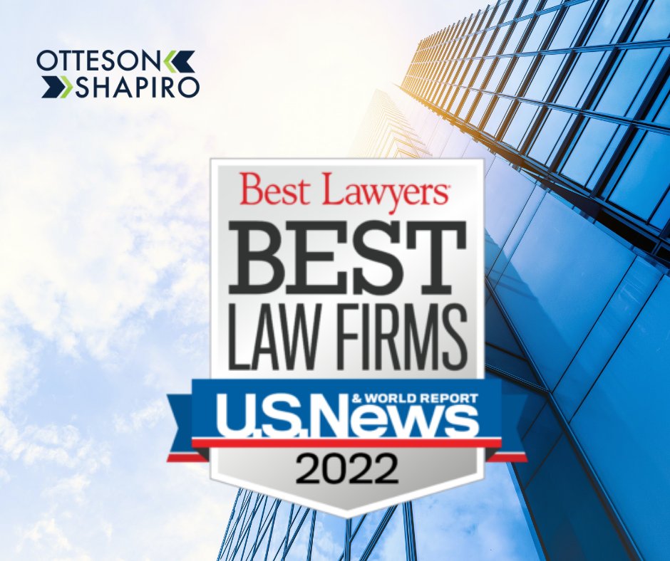 Otteson Shapiro is pleased to announce that the firm has been ranked in the 2022 U.S. News – <a href="/BestLawyers/">Best Lawyers</a>® “Best Law Firms” list nationally in two practice areas and regionally in seven practice areas. Learn more here: bit.ly/31TFdrD
#lawyers #lawfirms #awards #legalnews