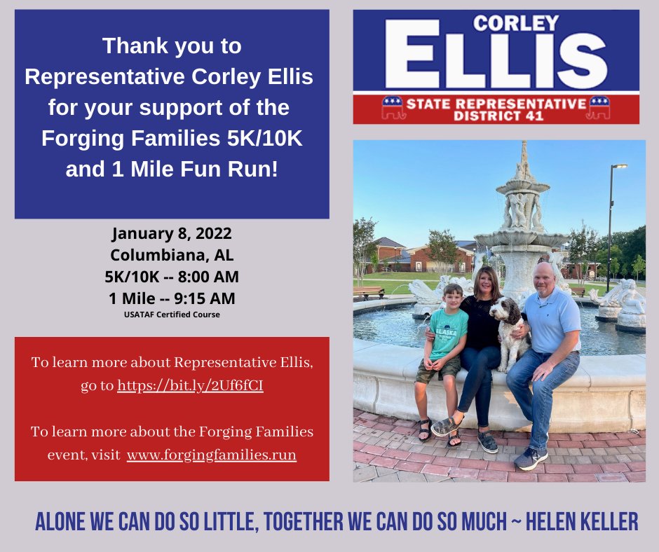 Thank you to our wonderful sponsors who help make the Forging Families 5K/10K and 1 Mile Fun Run a reality.  Looking forward the 2022 version on January 8, 2022.  forgingfamilies.run.  Check it out today!  #FF5K10K