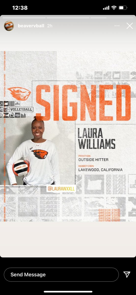 lkwdvolleyball's tweet photo. Congratulations to Laura Williams for signing to Oregon State. Another Lancer to the PAC-12. #LancerNation @562sports @BeachVarsity @Lancers_LBUSD @LongbeachUSD https://t.co/1UJ4ptYTCf