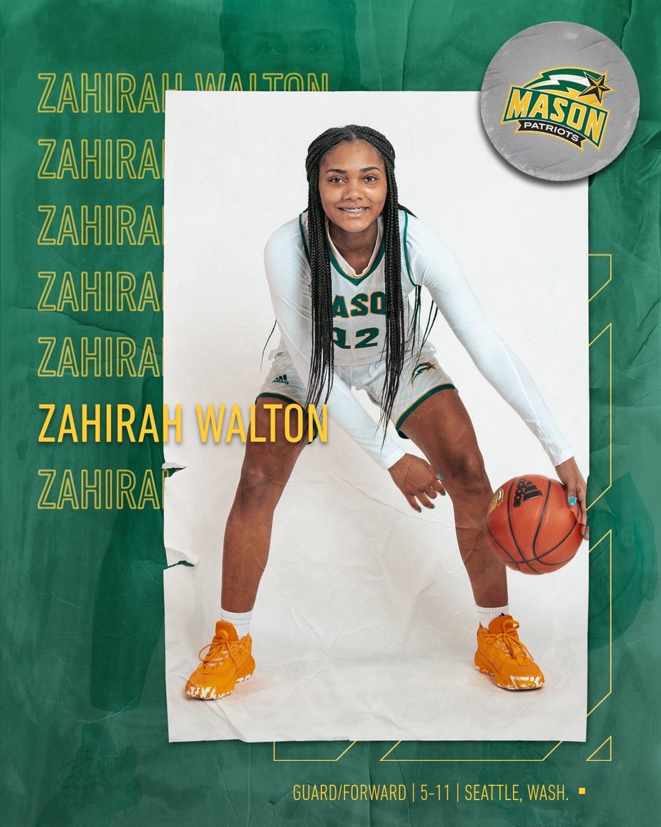 MasonWBB's tweet photo. Welcome to #MasonNation, @zaza_waltonn! ✍️

▪️ Zahirah “ZaZa” Walton
▪️ 5-11 Guard/Forward 
▪️ Seattle, Wash.

#BelieveBIG | #Ubuntu https://t.co/fGxxobWJpa