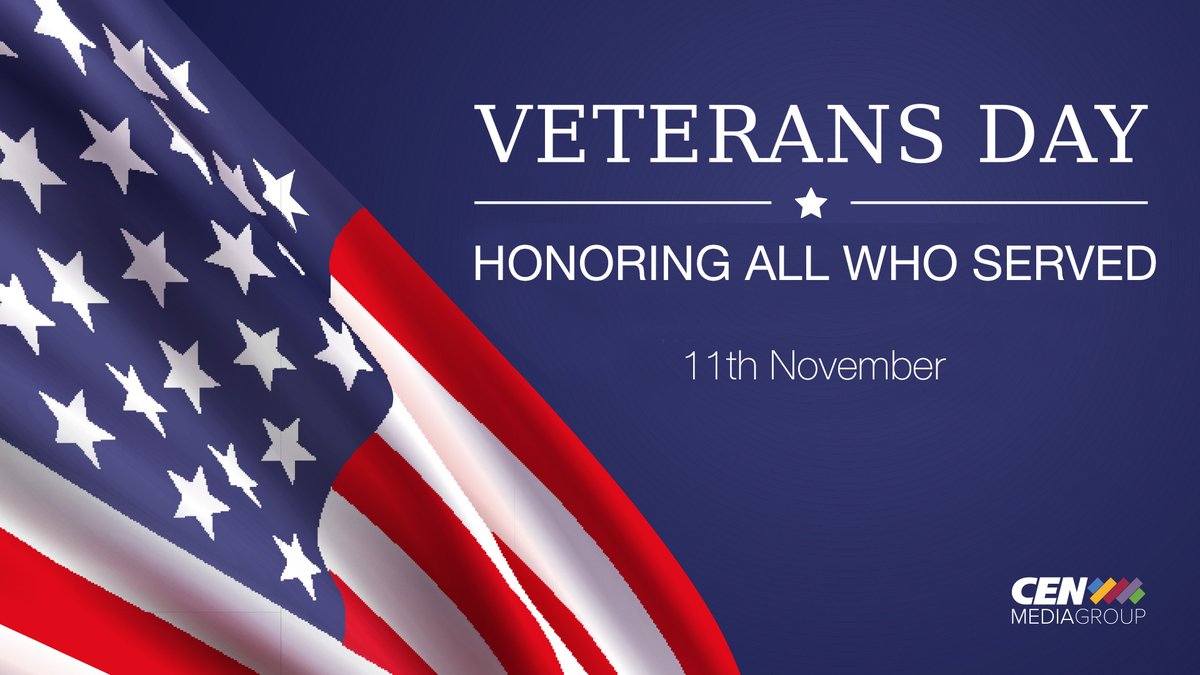 CENmedia's tweet photo. Happy Veterans Day from CEN Media Group!

#VeteransDay https://t.co/km2nwVi7sT
