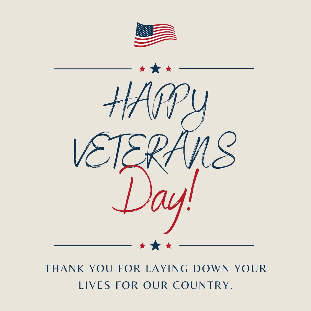 Thank You, Veterans! We wouldn't be here today without your bravery. We are grateful to you!