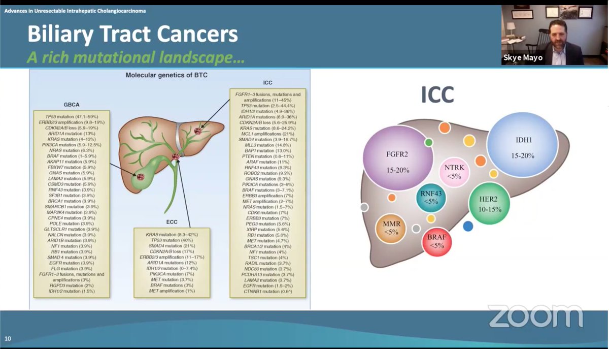 curecc's tweet photo. Intrahepatic cholangiocarcinoma (ICC) is the 2nd most common 1° liver cancer in the US. ICC has several important mutations to look at. @drymtn https://t.co/Z447NMG0JE