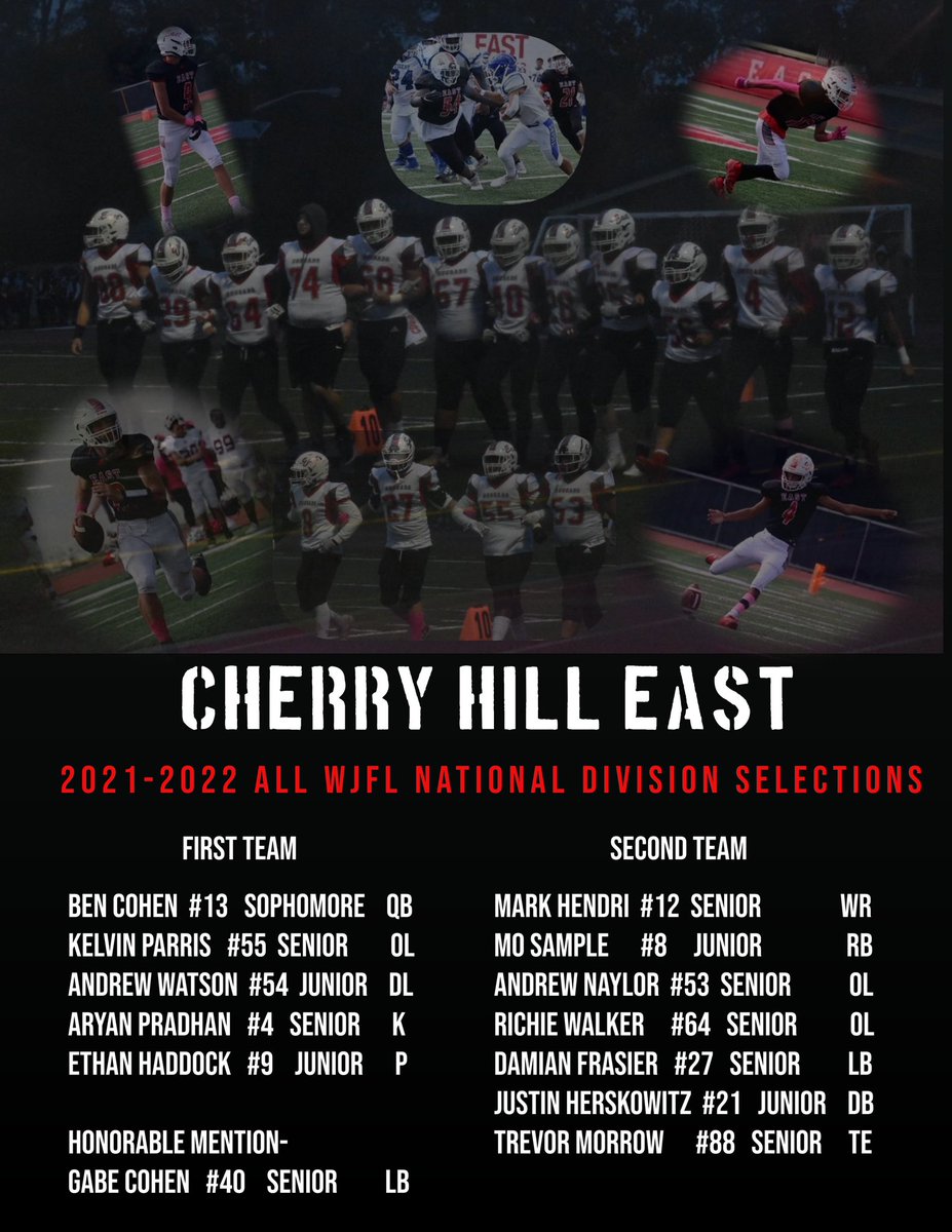 CHE_Fball's tweet photo. 🚨 HUGE congratulations to our 13 guys that have been voted to the WJFL All-Division Team. Congratulations to all of you!🚨 #FAMILY @CHEastAthletics @CHHSEAST https://t.co/1hpY7316kb