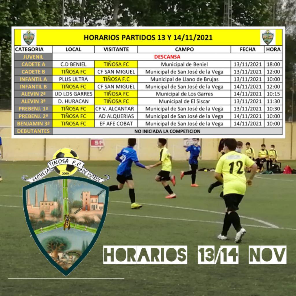 HORARIOS

Aquí os dejamos los horarios de este fin de semana 13 y 14 Noviembre.

Te esperamos!!!!

💛🖤💛🖤💛🖤
#VamosTiñosa
#123Tiñosa