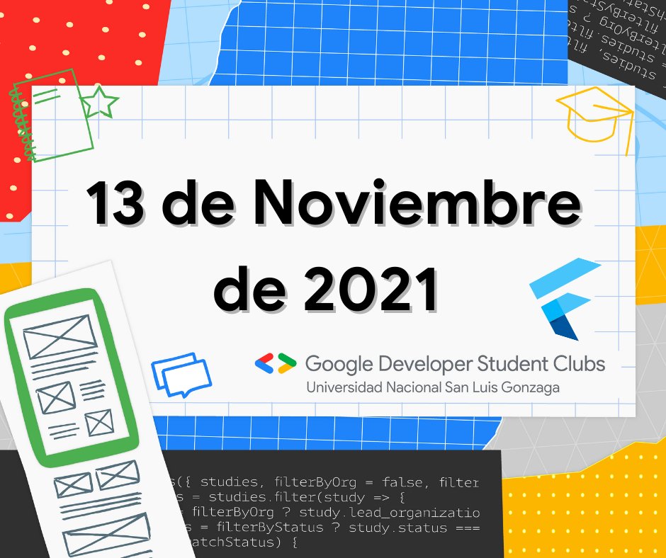 dsc_unica's tweet image. No te pierdas nuestra sesión "Empezando con Flutter" este Sábado, 13 de Noviembre a las 4:30 pm (UTC-5)
✅Tendremos como invitado a @BrianSalvattore , quien es fundador y CTO en WIBO,además de Google Developer Expert.
✅Registrate👉:bit.ly/registroGDSCUN…
#gdsc #flutter #google