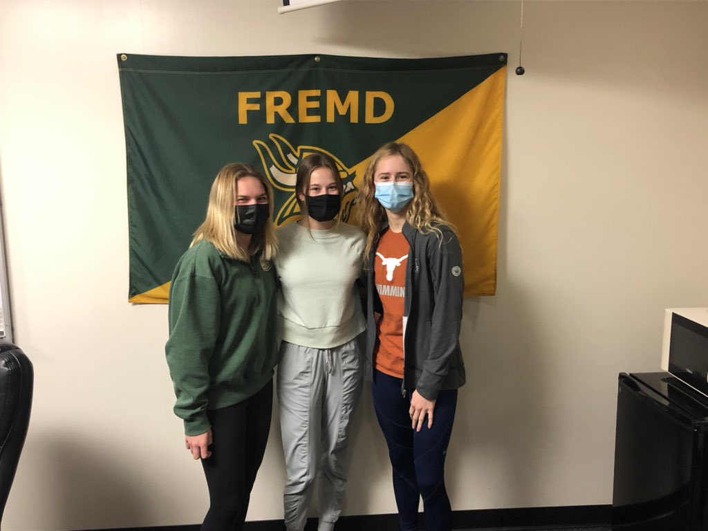 FremdAthletics's tweet photo. Good luck to these 3 wonderful swimming and diving athletes, Katie Kuehn, Ella Gray and Que Genet who will be competing in this weekend’s swim/dive state finals https://t.co/bhEPbhSgvg