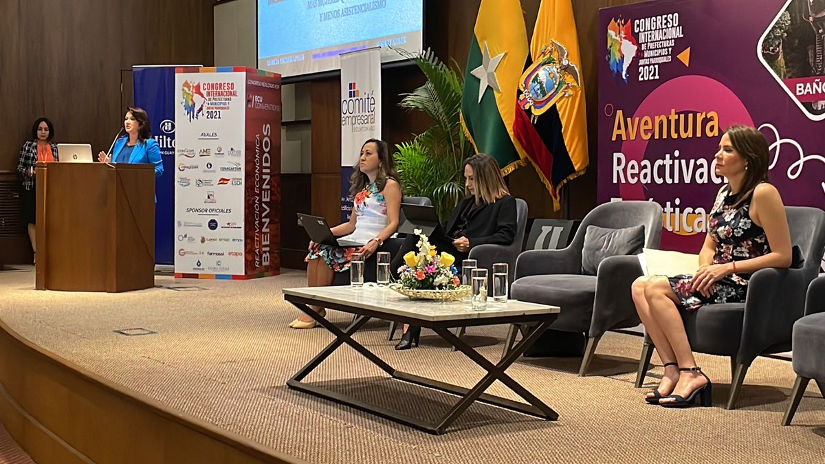 Telecom_Ec's tweet photo. AHORA🔴 |  La ministra @vmaino participa en el Foro "Mujeres exitosas en la gestión pública y privada", del II Congreso Internacional de Prefecturas, Municipios y Juntas Parroquiales 2021.

#JuntosLoLogramos https://t.co/0KZvkcMgdq