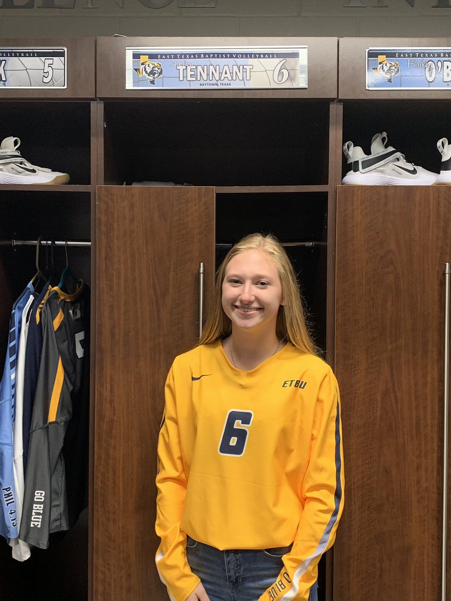 shelbyytennant's tweet photo. It’s official !! I am extremely honored and blessed to be continuing my volleyball and academic career at ETBU!! Go Tigers 💙💛 @ETBU_Volleyball @volleyball_rss https://t.co/D5v0KYVvR5