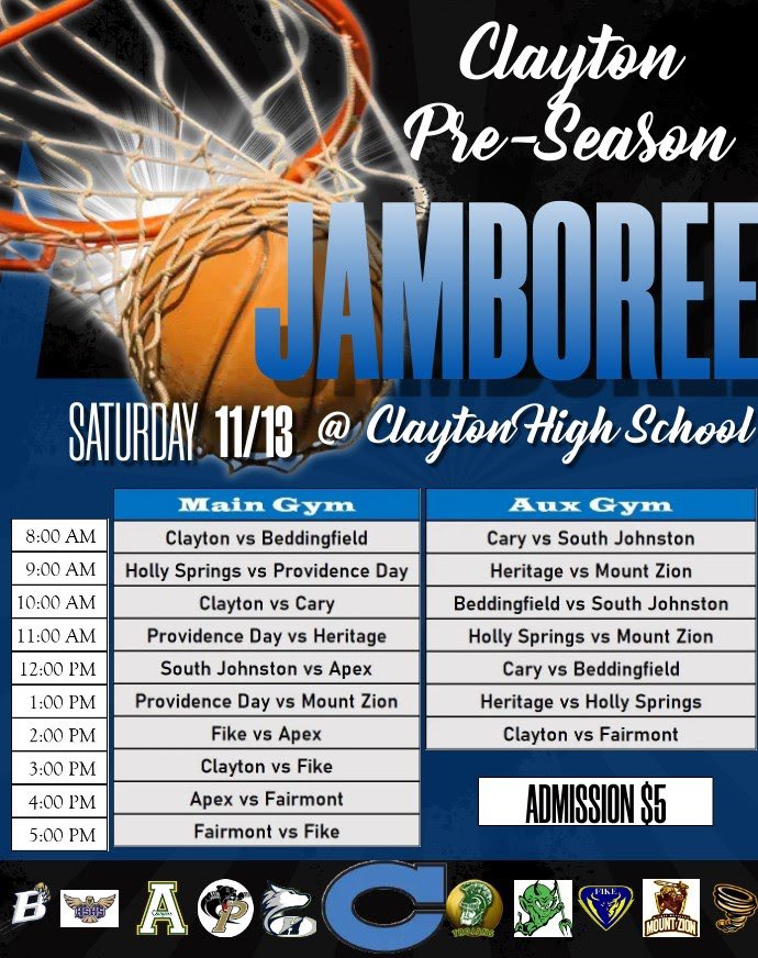 ClaytonBoosters's tweet photo. 🏀 @Clayton_BBall 🏀
Get your first look at the ‘21-22 Comets Men’s Basketball team at the @Clayton_Comets Pre-Season Jamboree!

📅 Sat, 11/13
⏰ 8:00 am - 6:00 pm
📍@ Clayton High School
🎟 $5 at the door

@ClaytonCometsAD @TheCometCrew 
#CometsALLin 🔵🏀⚪️ https://t.co/V7HKQ6nfIm