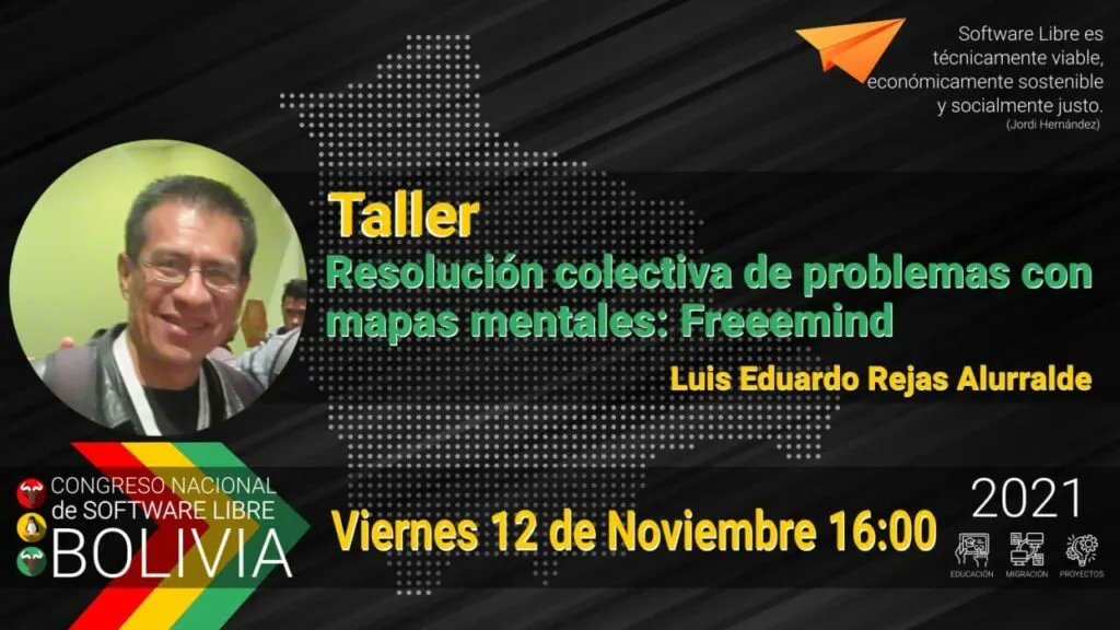 SLOBolivia's tweet photo. Tendremos este taller el viernes 12/11/21. Empezamos el Congreso Nacional de Software Libre #CONASOL 2021. Programa completo de charlas y talleres en: https://t.co/y5uUoHVyuV https://t.co/slcKD86JT4