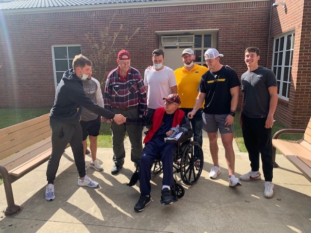 spotesfca's tweet photo. On this Veteran's Day, members of the USM football team visited the Mississippi State Veterans Home in Collins.
Our young men met with veterans of World War II, Korean and Vietnam wars, among their stops today. Thanks to all for the opportunity. Memories made...
#letsneverforget https://t.co/xJoROzXZ76