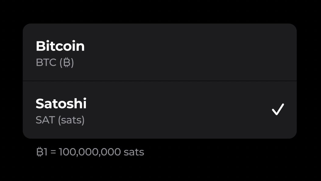 BitcoinMagazine's tweet photo. JUST IN – #Bitcoin lightning app Strike just made sats the standard 🙌 https://t.co/WAU3Js4TRt