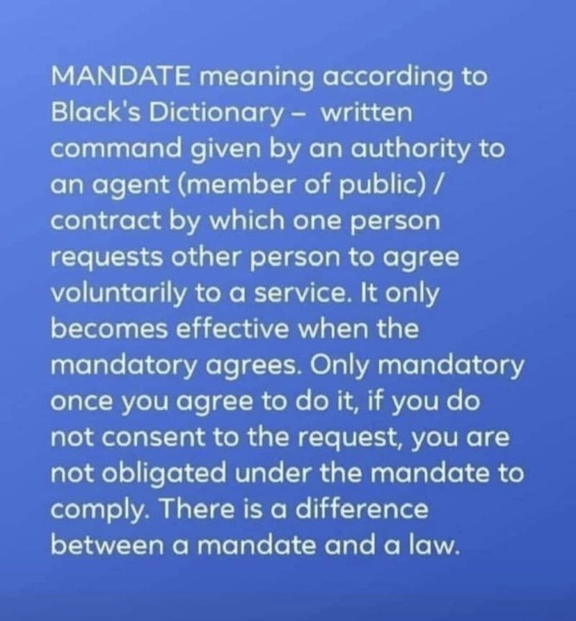soscarsdon's tweet photo. @Moo4free Mandatory doesn’t mean what you think in legal terms, which is the language of the ‘governments’. https://t.co/wwcud0mLAt