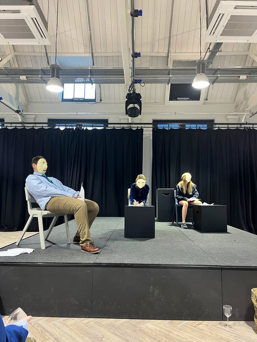 MaidaValeDrama's tweet photo. Y9 used mime and our basic @trestletheatre masks to create some silent devised pieces using only their physical skills #maidavaledrama #mvsdrama #trestlemasks #mime https://t.co/cA5b6fctgc