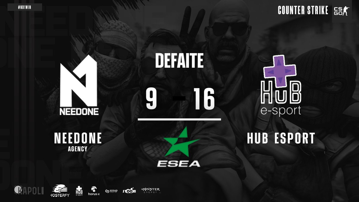 NeedONE_ND1's tweet image. #Results 

Our #TeamCSGO lost the eighth match against @HuB_esport_FR 🇫🇷 @ESEA open
 
We are currently in 1-7, so it’s not over we believe in you and we’re behind you, go guys 👊

GGWp @HuB_esport_FR 🇫🇷 and GL for the rest of the competition 👊