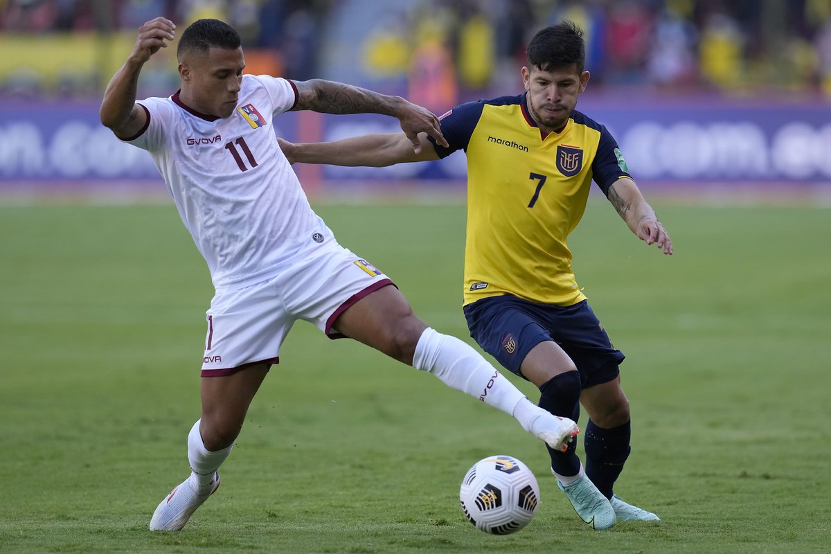 MovistarDeporPe's tweet photo. Los locales se fueron al descanso con la ventaja y por ahora se mantienen en la tercera posición de las Clasificatorias. 📋⚽

⏱️ PT |  Ecuador 🇪🇨 1-0 🇻🇪 Venezuela

#ClasificatoriasxMDeportes 🌎

📸 Getty Images https://t.co/gNhgj2Q0ho