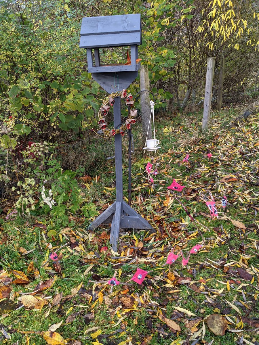 HelenDouglasHT's tweet photo. The children at @LogiePrimary joining together today to remember sacrifices previously made. We had some beautiful readings, heard about a former pupil who served in WW1 and created a miniature poppy garden and wreath bird feeder. https://t.co/YhDn1DoYuL