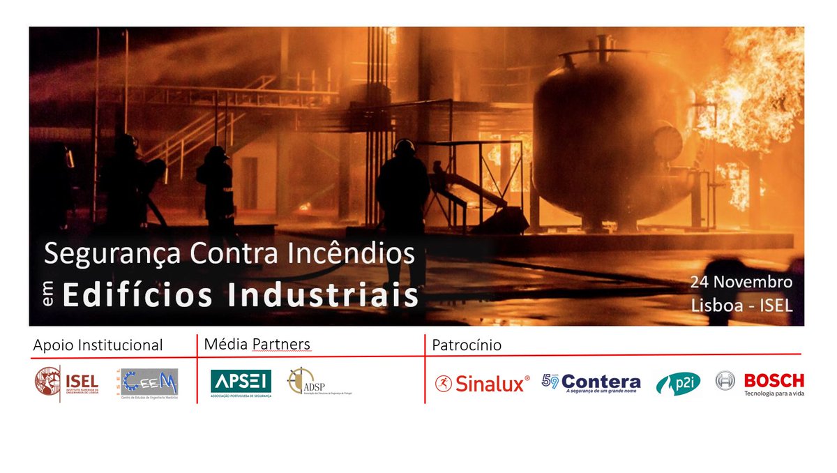 No próximo dia 24 de Novembro a SFPE Portugal irá retomar os eventos presenciais com o seminário “Segurança contra Incêndios em edifícios industriais”, onde iremos ter uma visão 360º desta realidade, 
Mais detalhes e inscrições em: sfpe.pt/agenda/?event_…