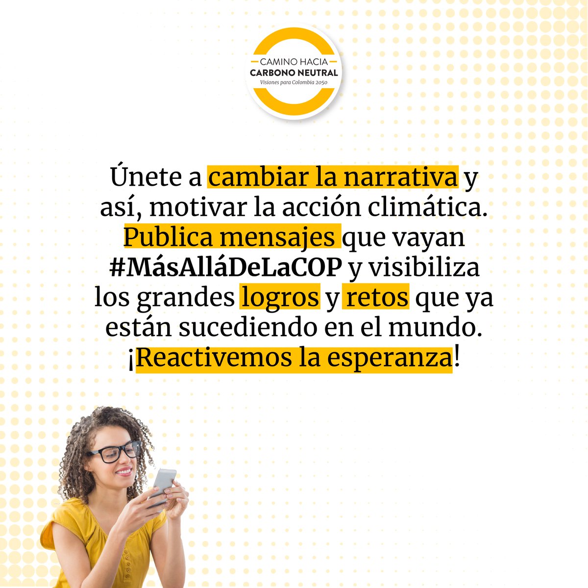 📣 Reactivemos la esperanza. Únete a la campaña #MásAlláDeLaCOP mañana viernes 12 de noviembre, el último día de la conferencia sobre #cambioclimático. Utiliza el hashtag #MásAlláDeLaCOP y comparte al mundo 🌎 las acciones que realizas por un clima sano y justo ✊🏽. 

#COP26