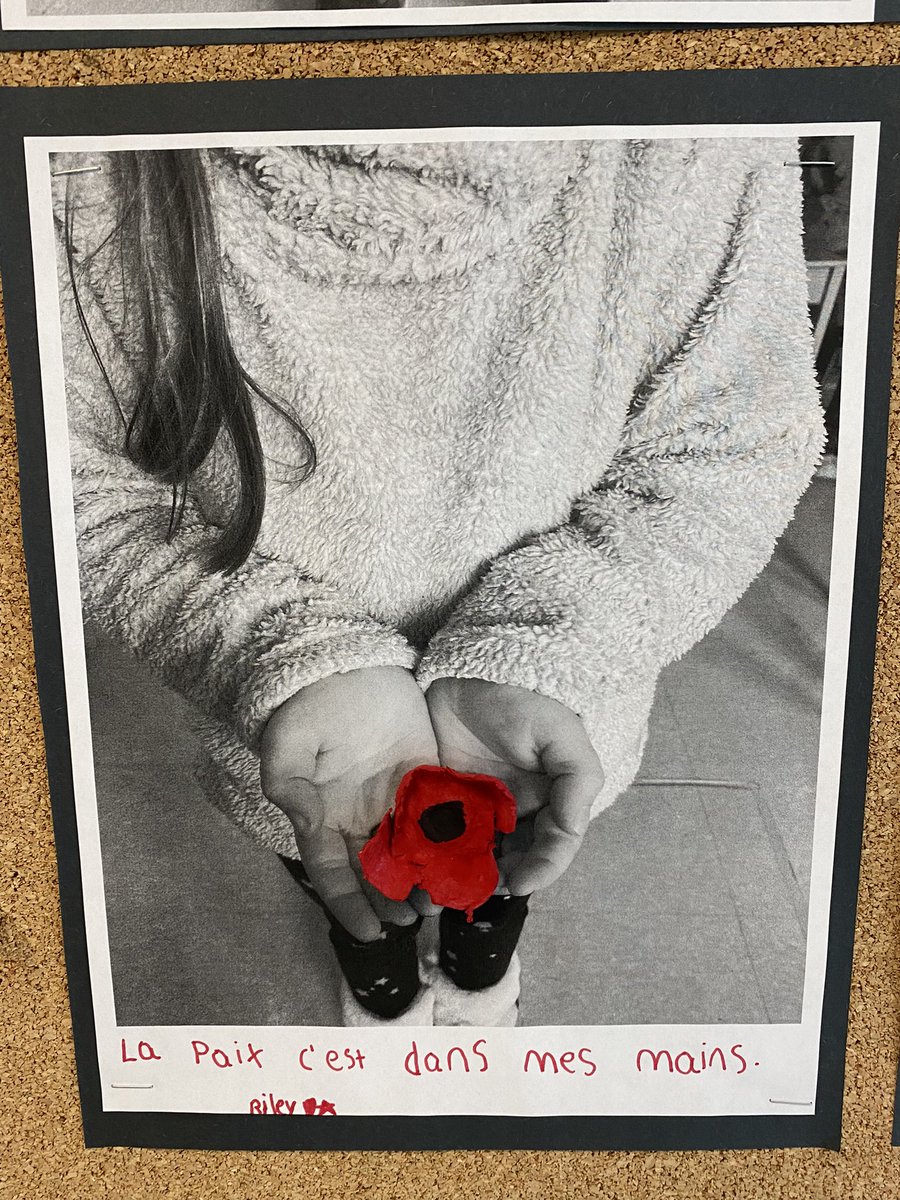 MmeHeckman's tweet photo. La paix c’est dans nos mains✌🏾🇨🇦🖤 Peace is in our hands 🙌🏽♥️🕊 @PLRobertsonPS #APoppyIsToRemember #RemembranceDay https://t.co/vqKDQu5jD5
