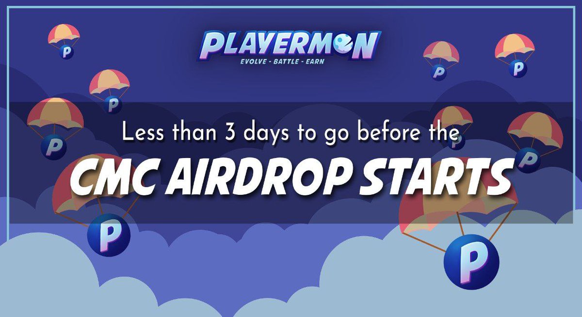 playermons's tweet image. AND THE COUNTDOWN BEGINS!

Less than 3 DAYS 'TIL THE AIRDROP!

🪂 🪂 🪂

Are you excited⁉️ Know more about this very RARE and EPIC chance to win a Playermon NFT! 

Click on this link medium.com/playermon/play… for more information!

#Playermon #CMC #Airdrop #BlockchainGaming
