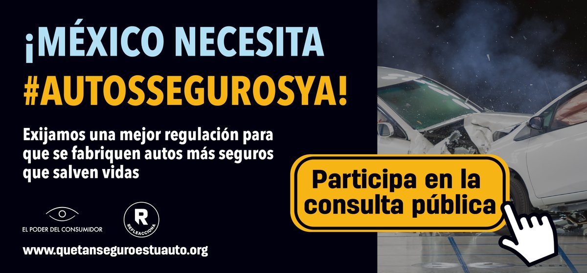 elpoderdelc's tweet photo. Faltan 10 días para que cierre la consulta pública del anteproyecto de NOM-194. ¡Queremos autos más seguros para salvar miles de vidas 🚸! https://t.co/yIK3U2PUOO https://t.co/d4mtRk6AeH