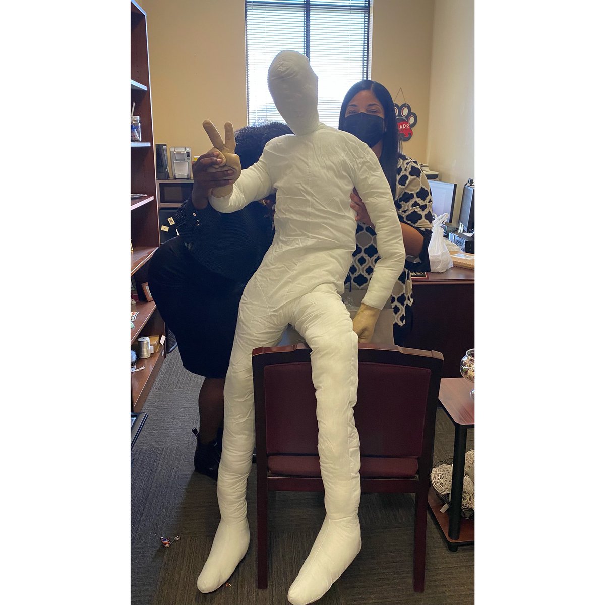 brccliberalarts's tweet photo. Introducing Charlie, the latest addition to the Criminal Justice program at BRCC! Watch out for a campus “crime scene” coming soon 👀 Charlie is hanging out with Dr. Chandra Joseph, Social Sciences Department Chair, and an unnamed co-conspirator.😬😆 #MyBRCC #criminaljusticemajor https://t.co/yTrMho7iQK