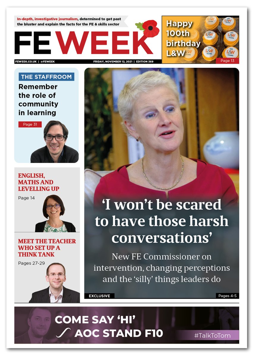 FEWeek's tweet photo. 📰 This week's @FEWeek front page:

'I WON'T BE SCARED TO HAVE THOSE HARSH CONVERSATIONS' 

Subscribe to FE Week | https://t.co/kSgEtmzfRq

#TomorrowsPapersToday https://t.co/j3Kj9vKNio