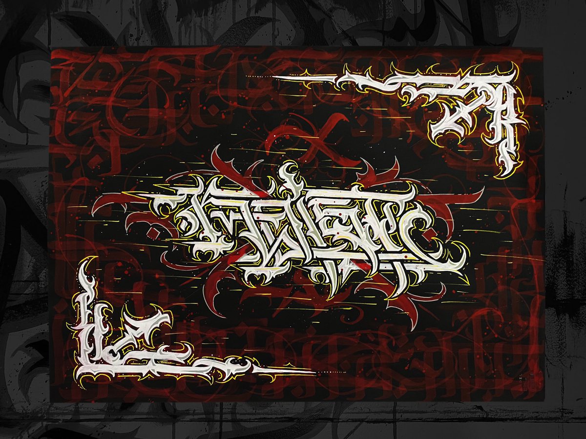 AekKaist's tweet photo. ⚔️Kaist34 

#calligraphymasters #customlettering #darklettering #handstyle #calligraffiti #customleather #wildstyle #lettering #istanbul #chicanolettering

https://t.co/vKNA4WGt46 https://t.co/o9GIrle62V