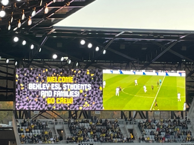 ESL students and their families participated in their first engagement event of the year. Enjoying a Columbus Crew game was the perfect opportunity for students of all ages to interact and for parents to meet one another! #BexleyCitySchools
