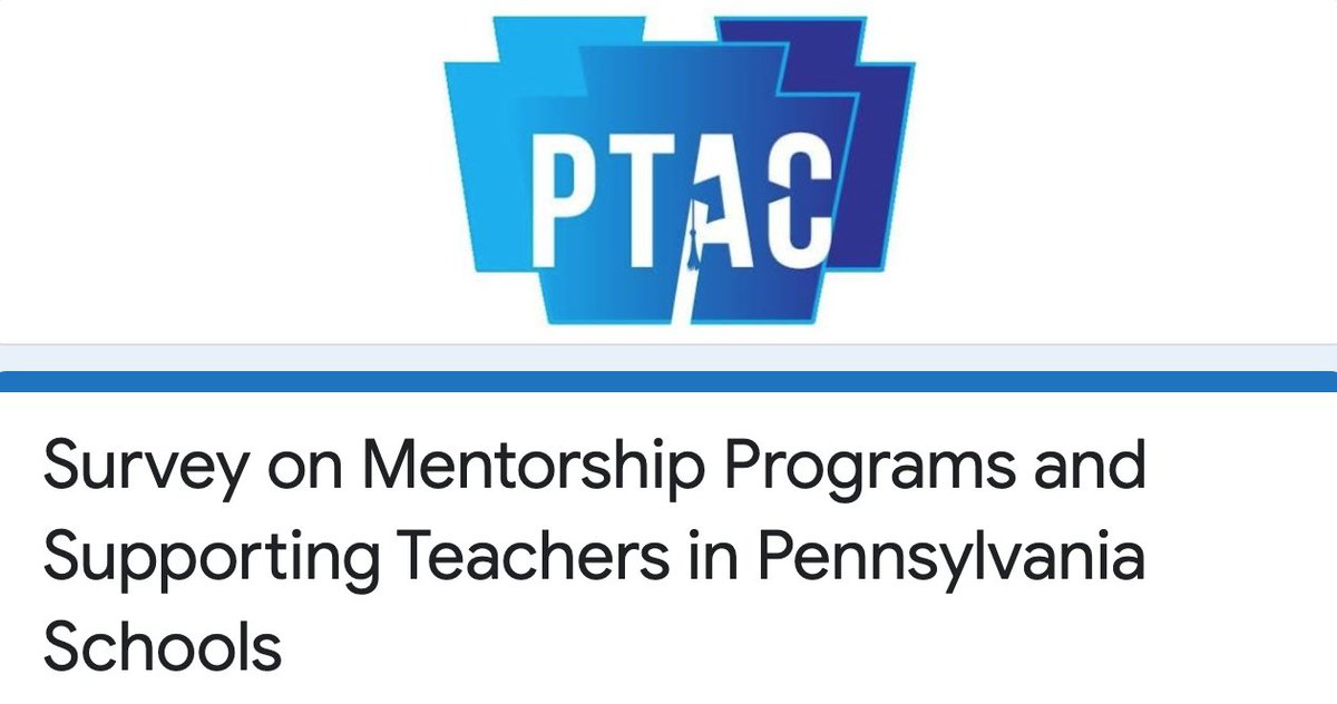 Teacher input must be central when education decisions are made! We need #Pennsylvania teachers to share perspectives/experiences w/ peer support and mentorship in schools with PA decision makers: bit.ly/PTACMentorship… Share the survey w/ colleagues at school & your network.