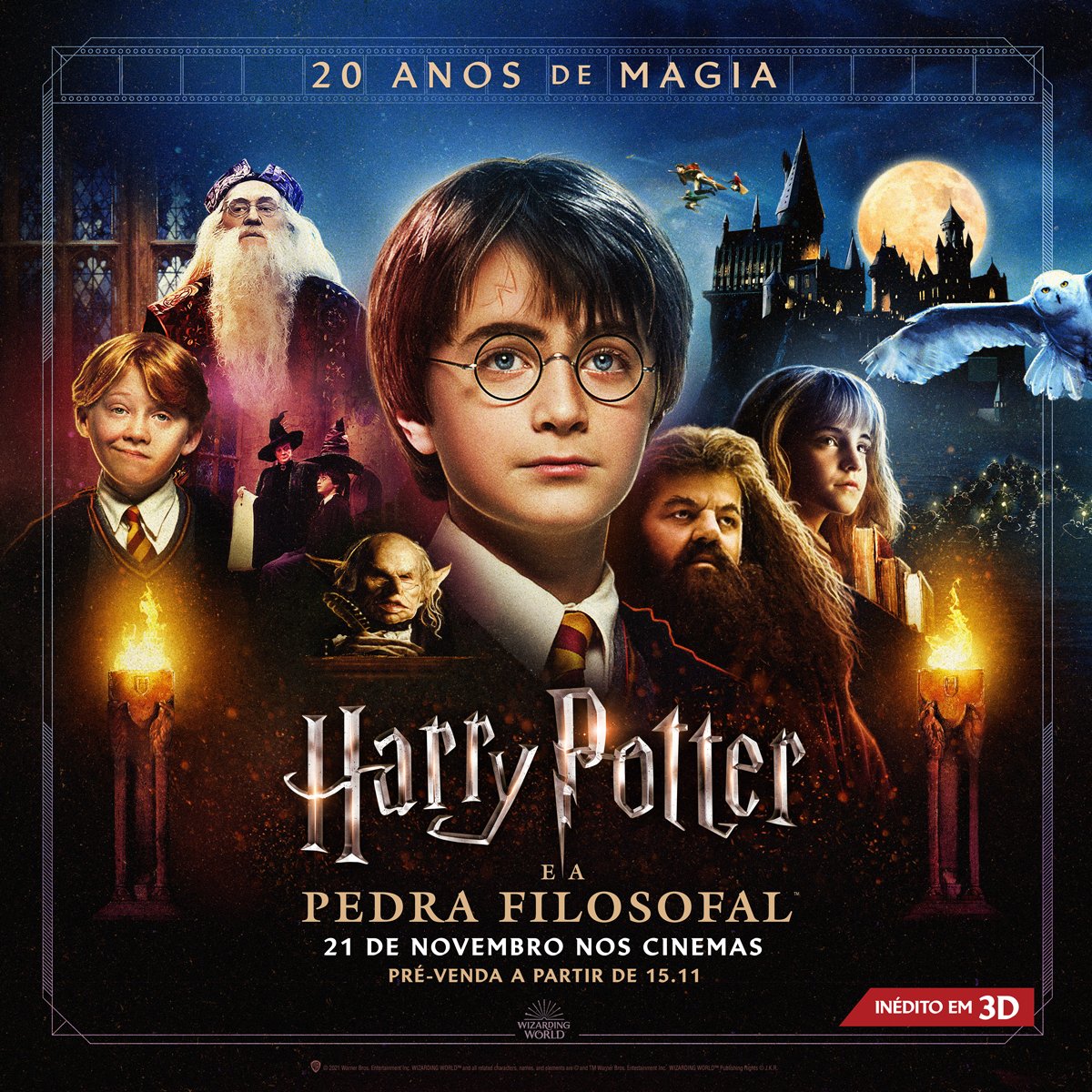 ⚠️ ATENÇÃO POTTERHEADS ⚠️ Harry Potter e a Pedra Filosofal faz 20 anos de pura magia e para comemorar a <a href="/wbpictures_br/">Warner Bros. Pictures Brasil</a> junto com a <a href="/hbomaxbr/">StreamMaxBr</a> irão relançar o filme pela primeira vez em 3D no dia 21 de novembro!
