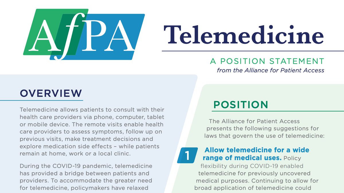 By making regulatory flexibilities and coverage policies permanent, policymakers can protect telemedicine as a lasting tool to promote continuous, efficient and patient-centered health care. bit.ly/3g6vWPd