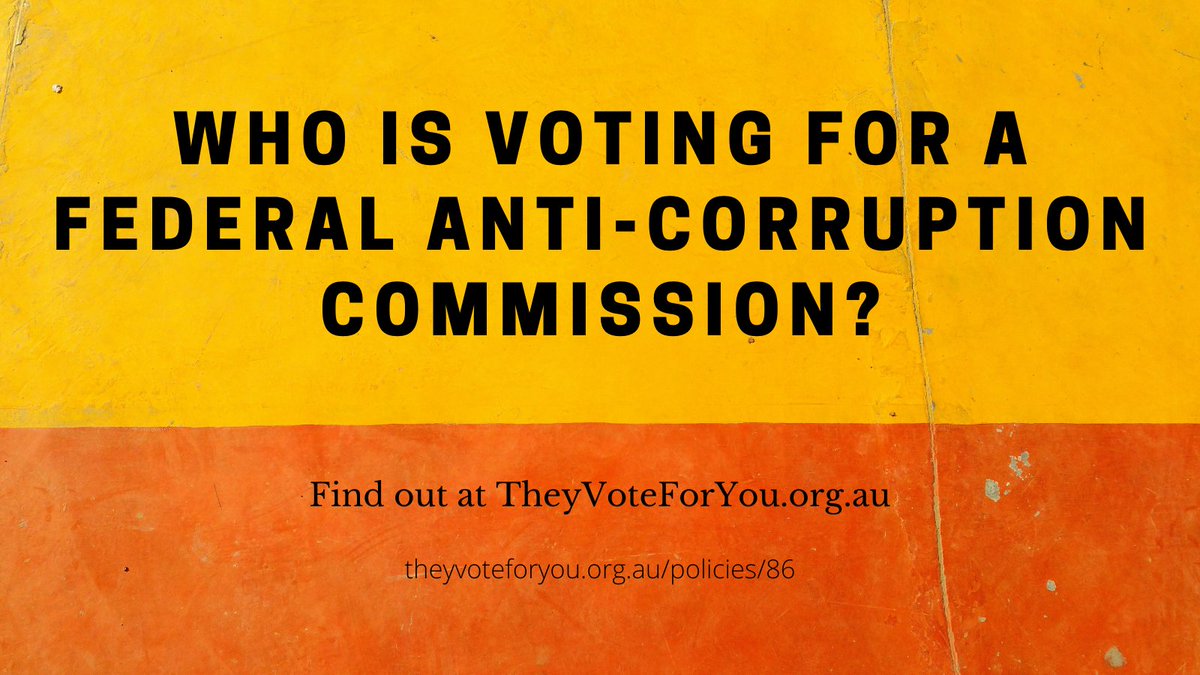 Who is voting for a federal anti-corruption commission? Find out at TheyVoteForYou.org.au