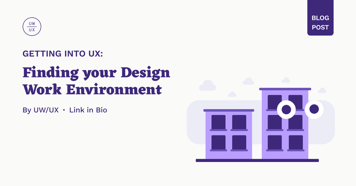 Ever wonder what it's like working for different types of companies? 😮

In this third part of our 'Getting into UX' blog series, we've asked various students and alumni in our design community to share their experiences designing in different work environments 🏠

Link in bio!