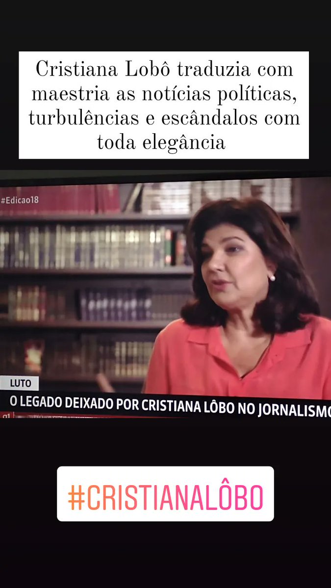 liderOFFSHORE's tweet photo. Sentirei falta das análises brilhantes da Brilhante jornalista Cristiana Lobô. @GloboNews1
@GloboNews

#cristianalobo https://t.co/O4BwgIbKi6