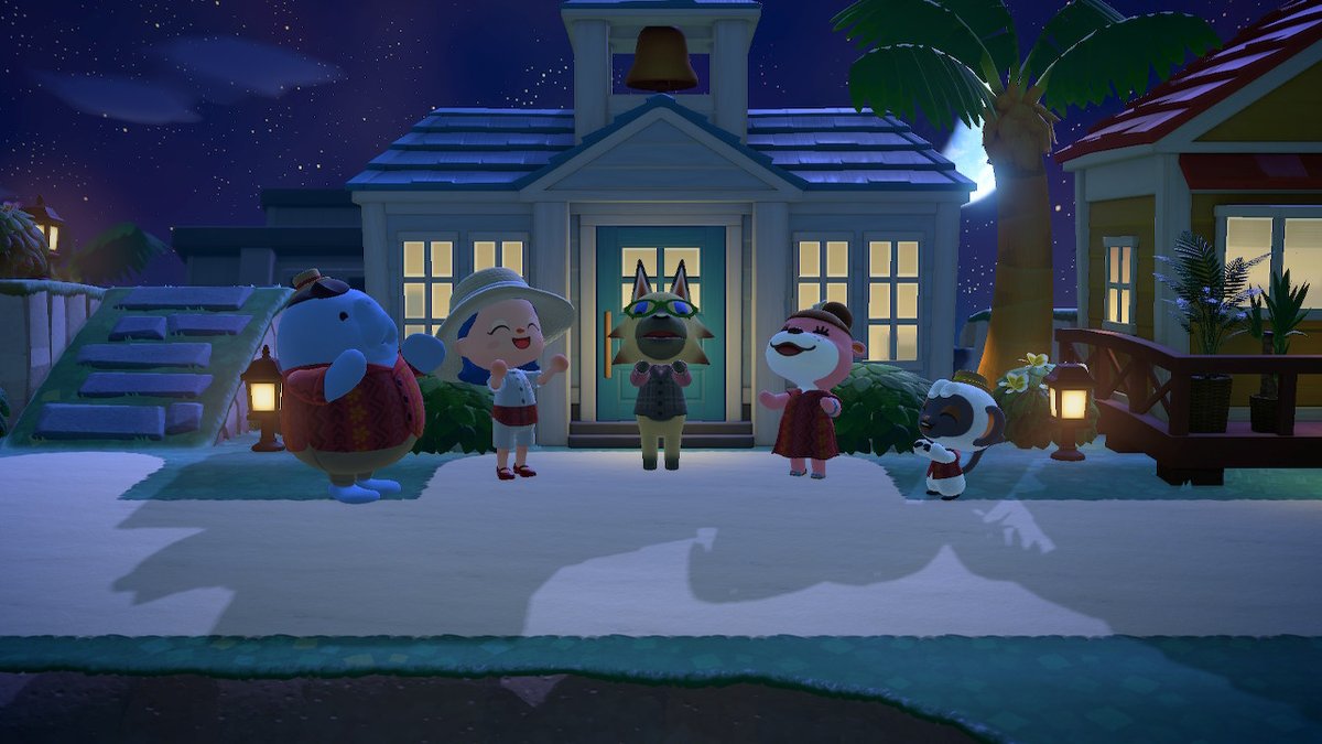 AcnhEsther's tweet photo. Ya tenemos escuela en #IslaParaiso!!! Qué feliz volví a mi islacontinúa #BlueIsland #AnimalCrossing #ACNH #NintendoSwitch https://t.co/qIEPnfb8sN