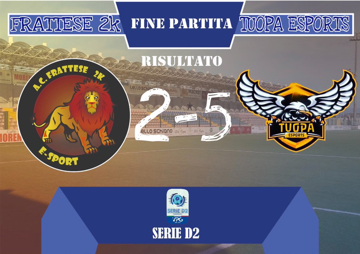 ⚽️FULL TIME⚽️
🗓 11/11/21

🕥 22:20
🆚 <a href="/pa_tuo/">啪拖</a> 
🏆 <a href="/VPG_Italy/">VPG Italy</a>-#serieD2 
❌ 2-5