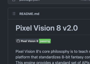 pixelvision8's tweet photo. And we’re back! GitHub actions are a total black box. I never get them right on the first try. So don’t freak out, #PixelVision8 v2 doesn’t have the tools built in anymore so I can speed up development. Give me a week or 2 & I’ll sort out all the little inconsistencies. #gamedev https://t.co/UhszWRPTkQ